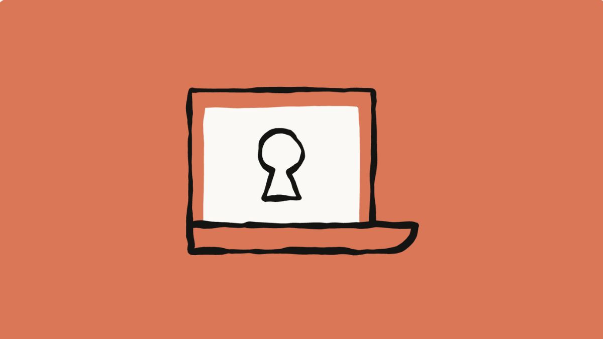 How Claude Code Security Improves Vulnerability Detection 1 A minimalist, hand-drawn illustration of an open laptop against a terracotta-colored background. The laptop's white screen features a large, black-outlined keyhole icon in the center, symbolizing digital security and access for Claude code security.