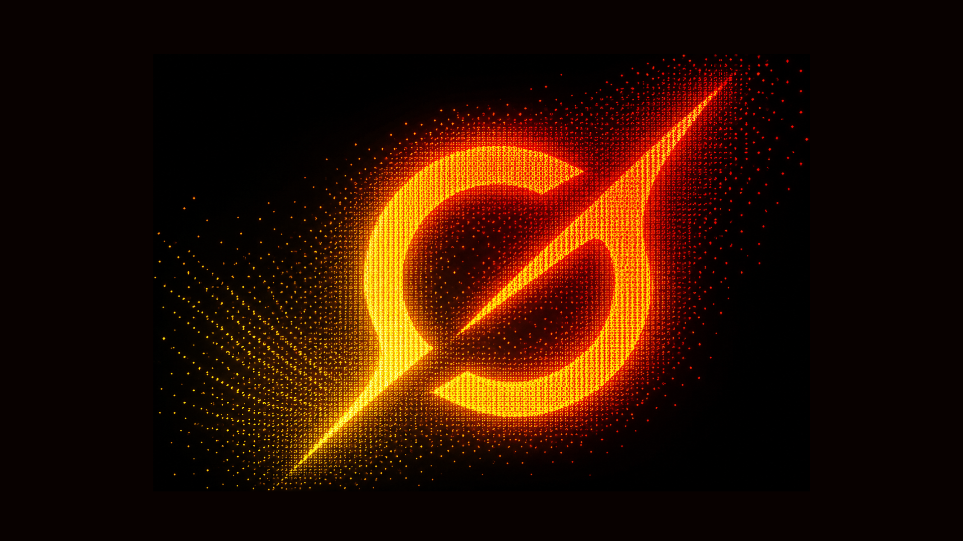 ASCII-inspired glowing Grok Build logo in orange and red gradient on a black background with futuristic particle effects and cyberpunk digital aesthetic.